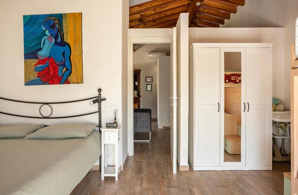 Posteľ alebo postele v izbe v ubytovaní Cozy Tuscany apartment with view