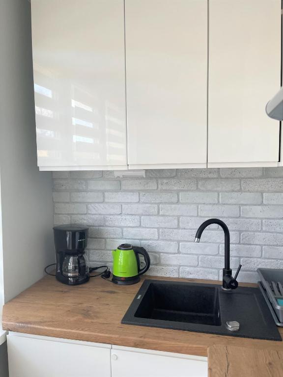 Kuchyňa alebo kuchynka v ubytovaní AL-DOM Apartamenty Apartament IZI