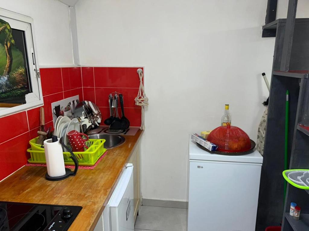 Kuchyň nebo kuchyňský kout v ubytování Petit Chalet