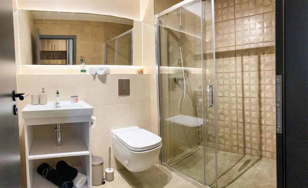Kúpeľňa v ubytovaní Top Hill apartmán - Kubínska hoľa