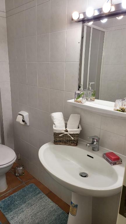 Koupelna v ubytování Mina House Siviri