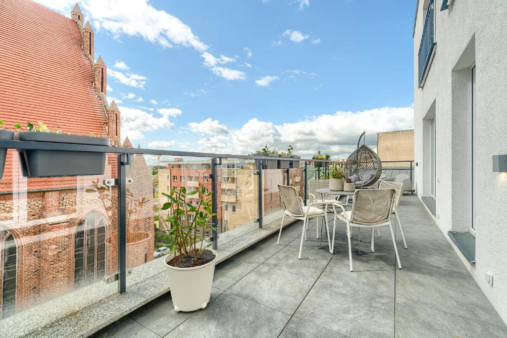Balkón alebo terasa v ubytovaní Apartament Prezydencki bulwary Stare Miasto Apartamenty No 1