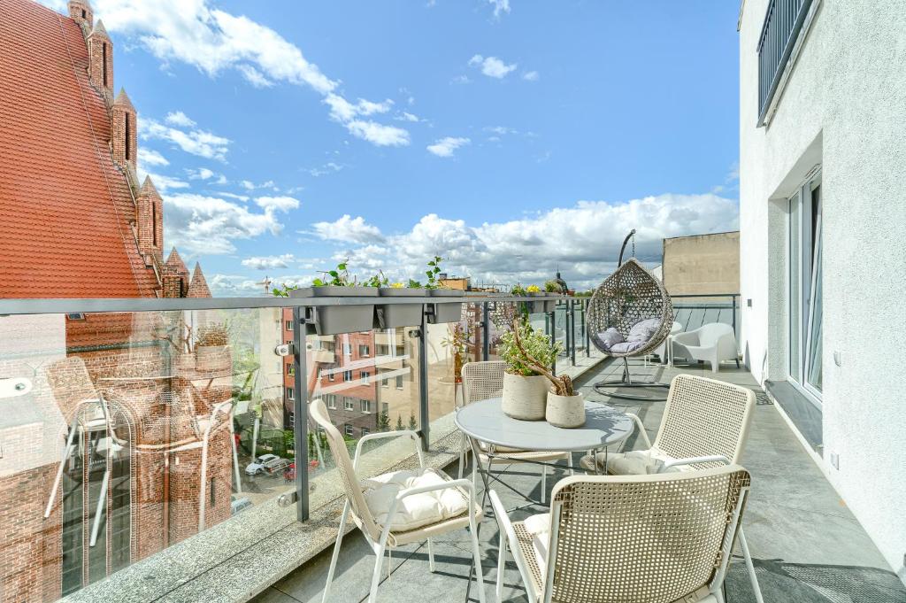 Balkón alebo terasa v ubytovaní Apartament Prezydencki bulwary Stare Miasto Apartamenty No 1