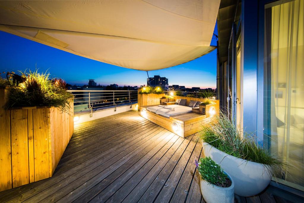 Balkón nebo terasa v ubytování fjord hotel berlin