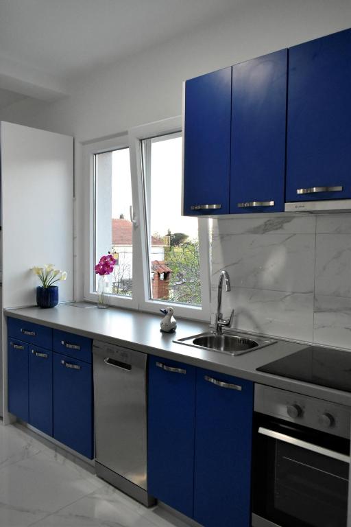 Kuchyň nebo kuchyňský kout v ubytování Apartmani Škorpion