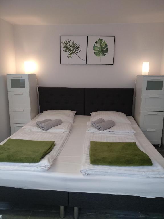 Postel nebo postele na pokoji v ubytování Pokoje Bumerang