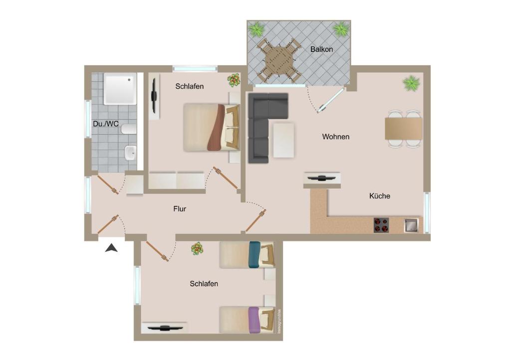 Půdorys ubytování Haus Treibholz Apartment 7