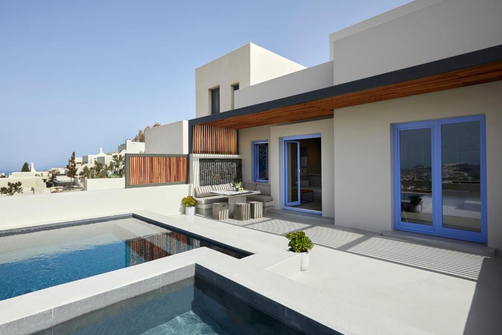 a rendering of a house with a swimming pool at My Santorini Villa, Pyrgos Luxury in Pyrgos
