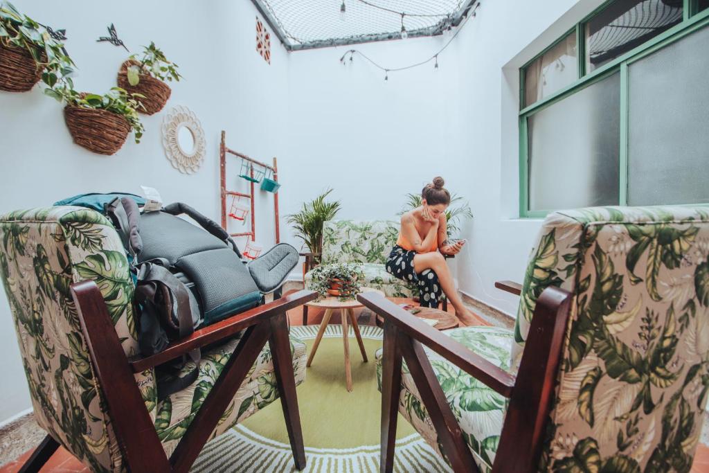 Posezení v ubytování Centro Hostel Medellin