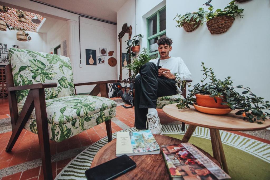 Posezení v ubytování Centro Hostel Medellin