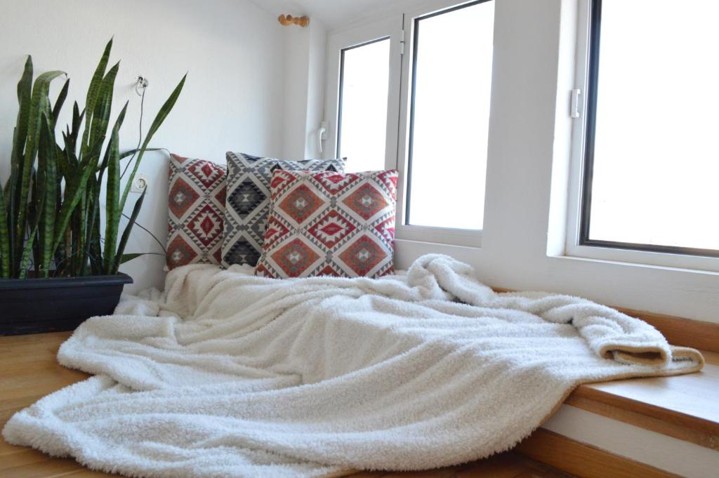 Postel nebo postele na pokoji v ubytování Akti Posidonos