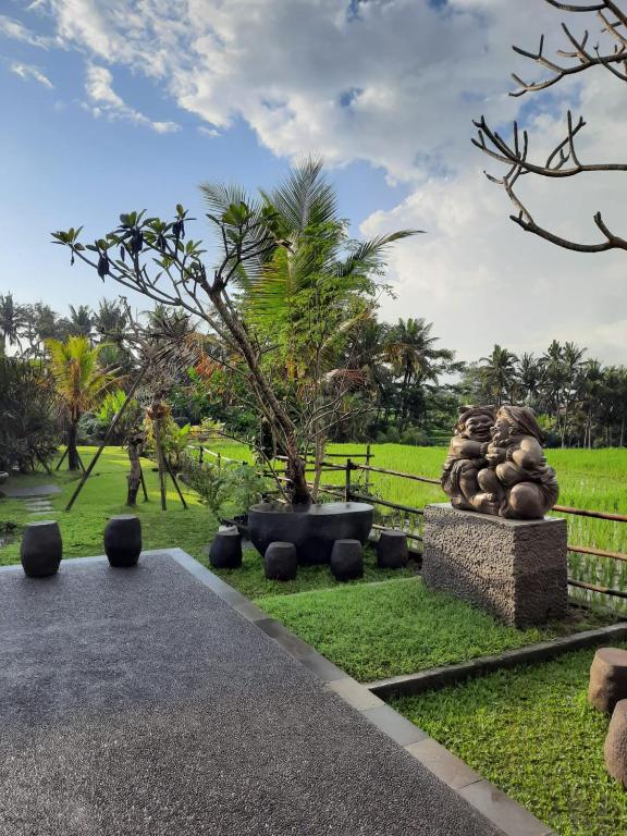 Zahrada ubytování Pondok Gandalangu Ubud-Dikelilingi Hamparan Sawah