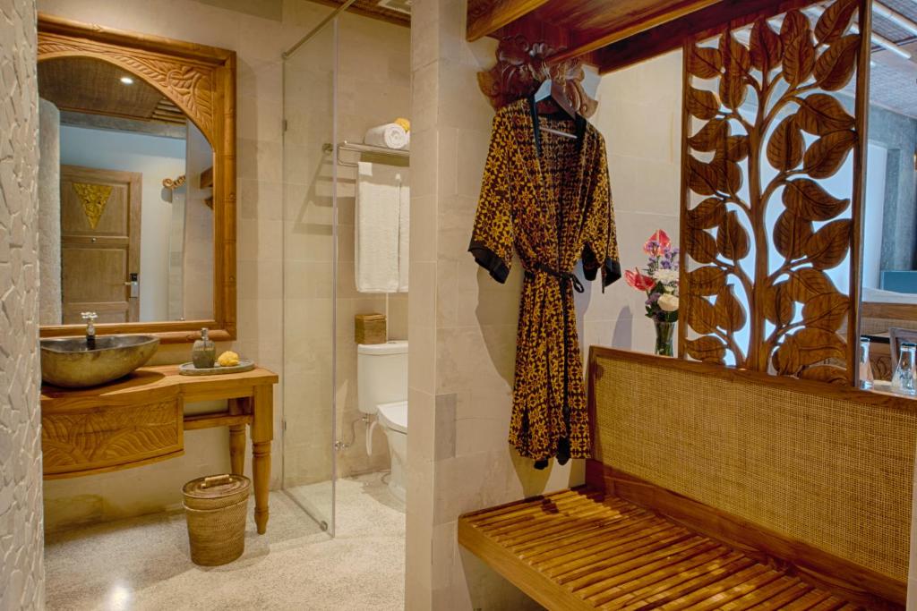 Koupelna v ubytování Kastara Resort