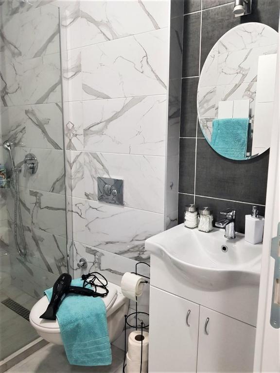 Koupelna v ubytování Apartman Astra