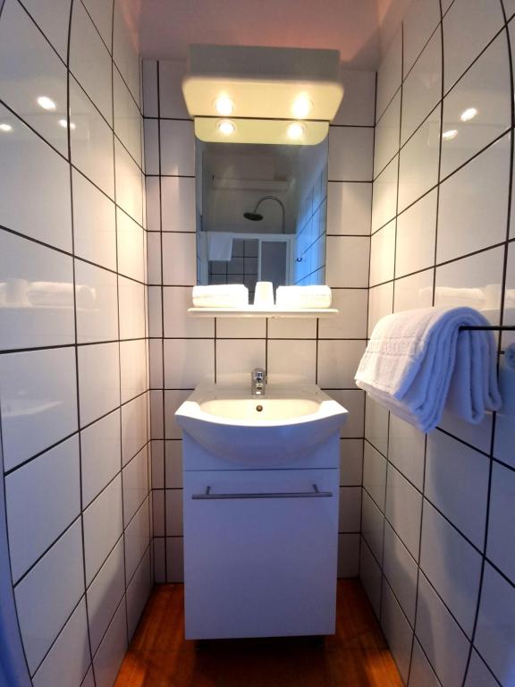 Koupelna v ubytování Hôtel Sole Mare