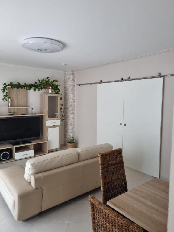 TV a/nebo společenská místnost v ubytování Ferienhaus an der Saar