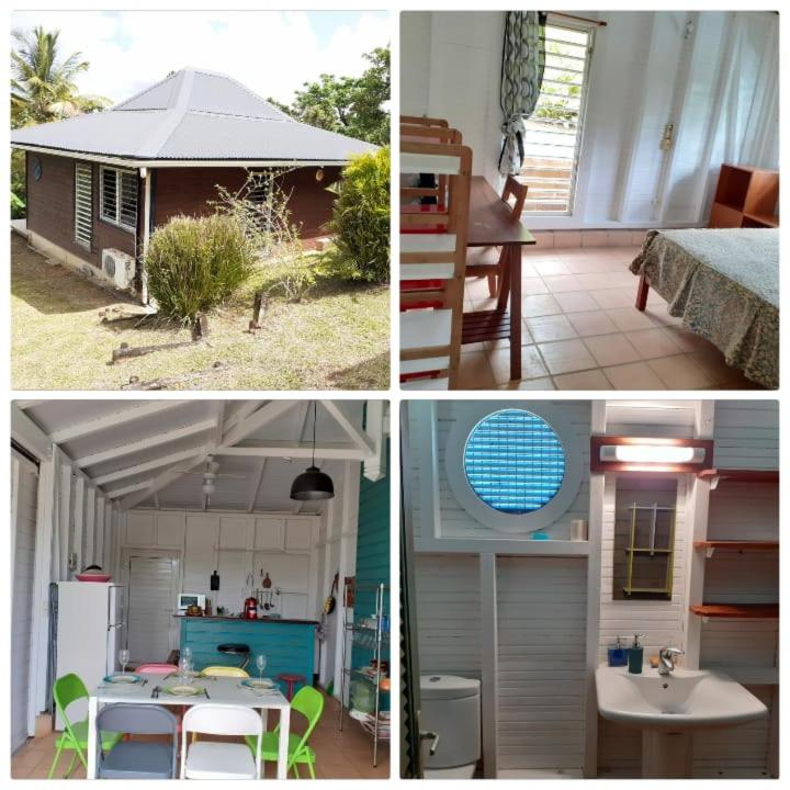 un collage de photos d'une cuisine et d'une maison dans l'établissement Bungalow Vernou Petit-Bourg, à Petit-Bourg