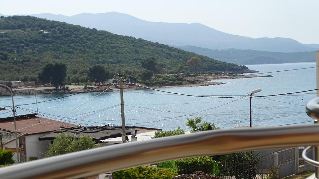 a view of a body of water with mountains at Seaside Villa Genti Seaview in Ksamil