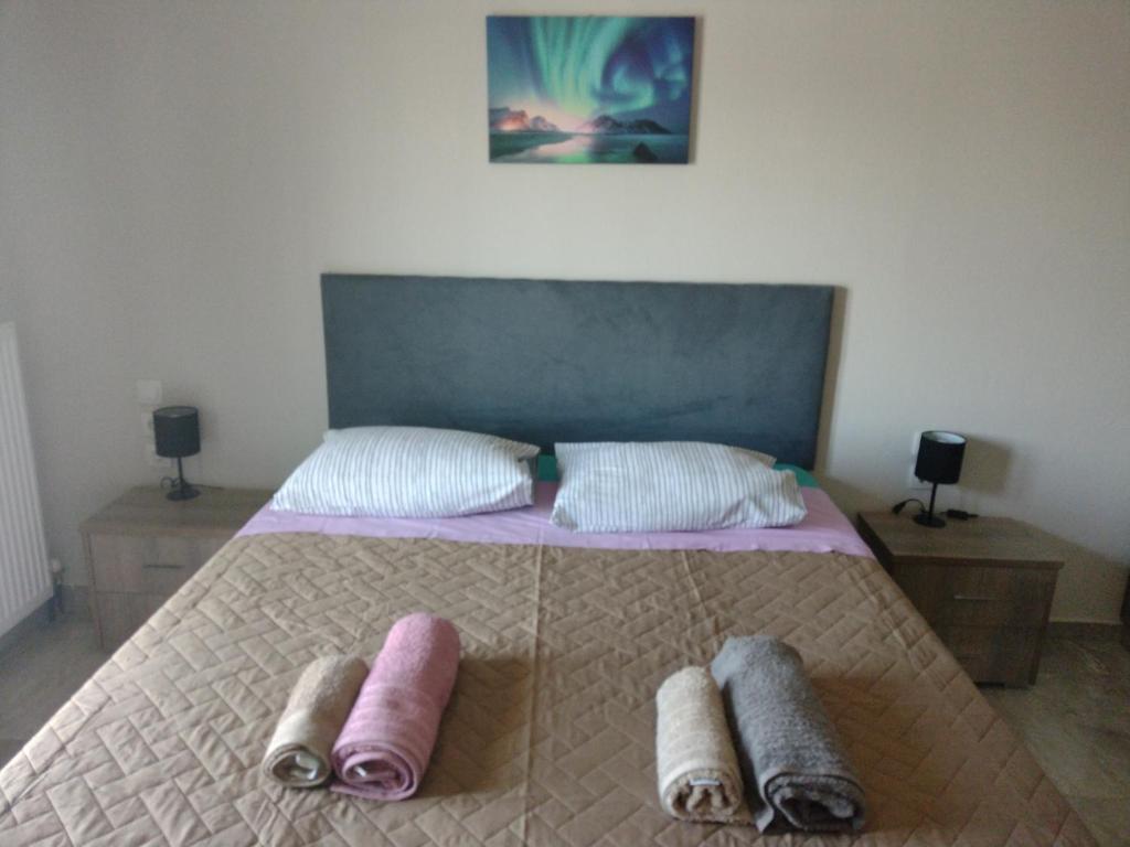 Postel nebo postele na pokoji v ubytování "Thea" Valis Apartments