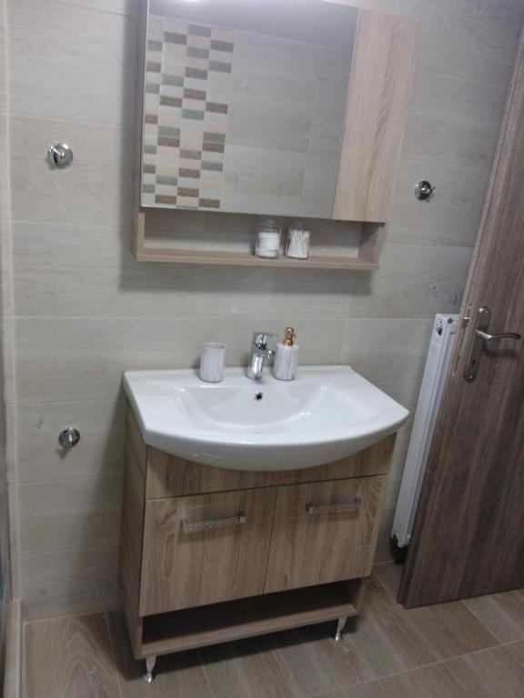 Koupelna v ubytování "Thea" Valis Apartments