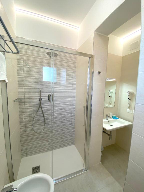 Koupelna v ubytování Hotel Linda
