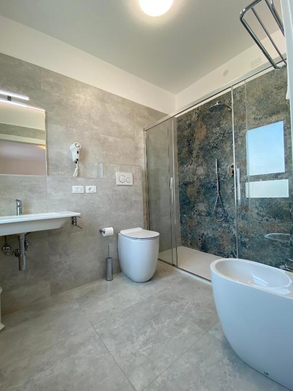 Koupelna v ubytování Hotel Linda