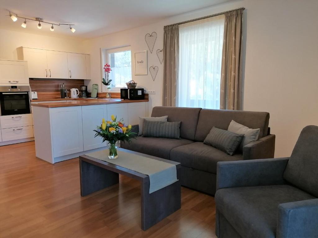 Kuchyň nebo kuchyňský kout v ubytování Hölbinger Alm - Apartments