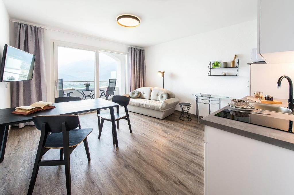 Kuchyň nebo kuchyňský kout v ubytování Hotel Appartements Graf Hartwig