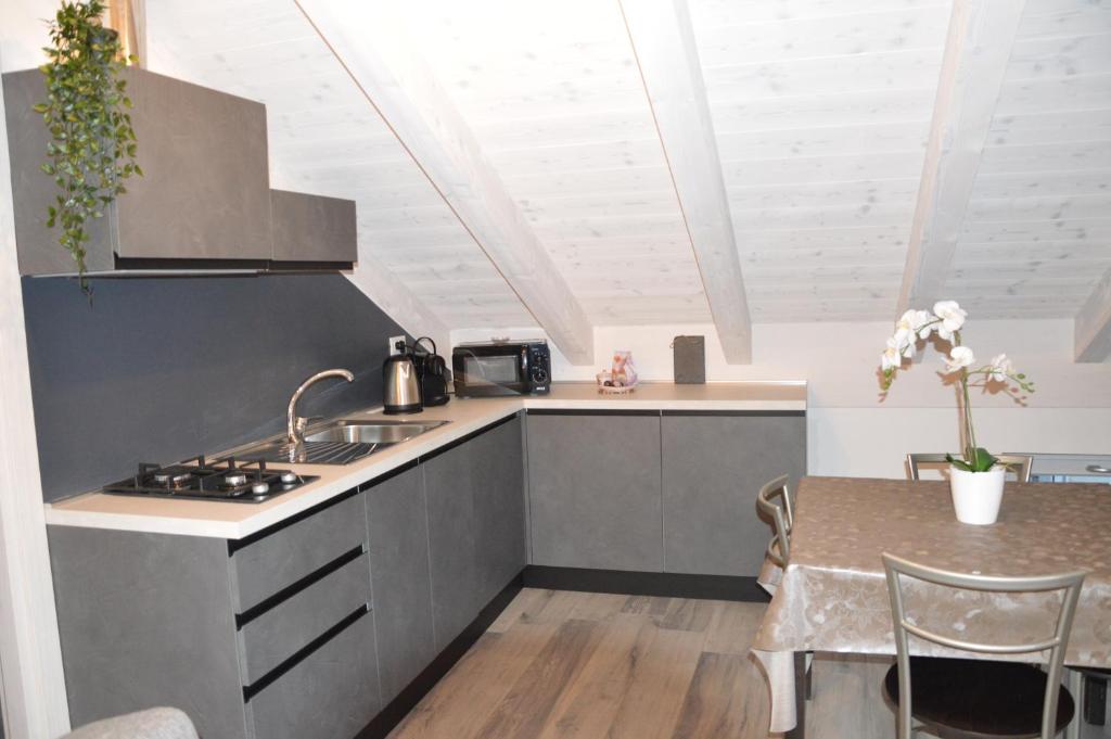 A kitchen or kitchenette at White suite - Jacuzzi, Swimming pool & Lake view