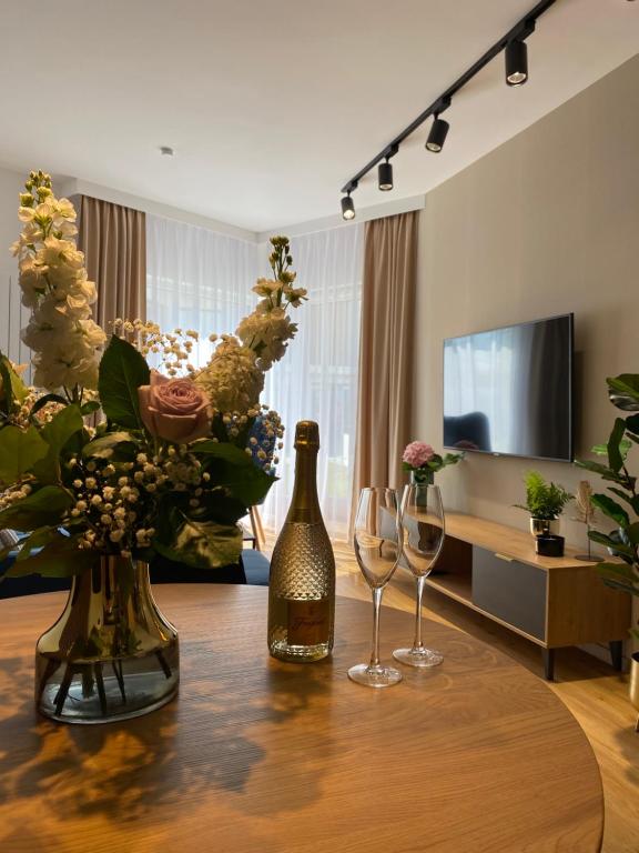 Telewizja i/lub zestaw kina domowego w obiekcie P&A APARTAMENT