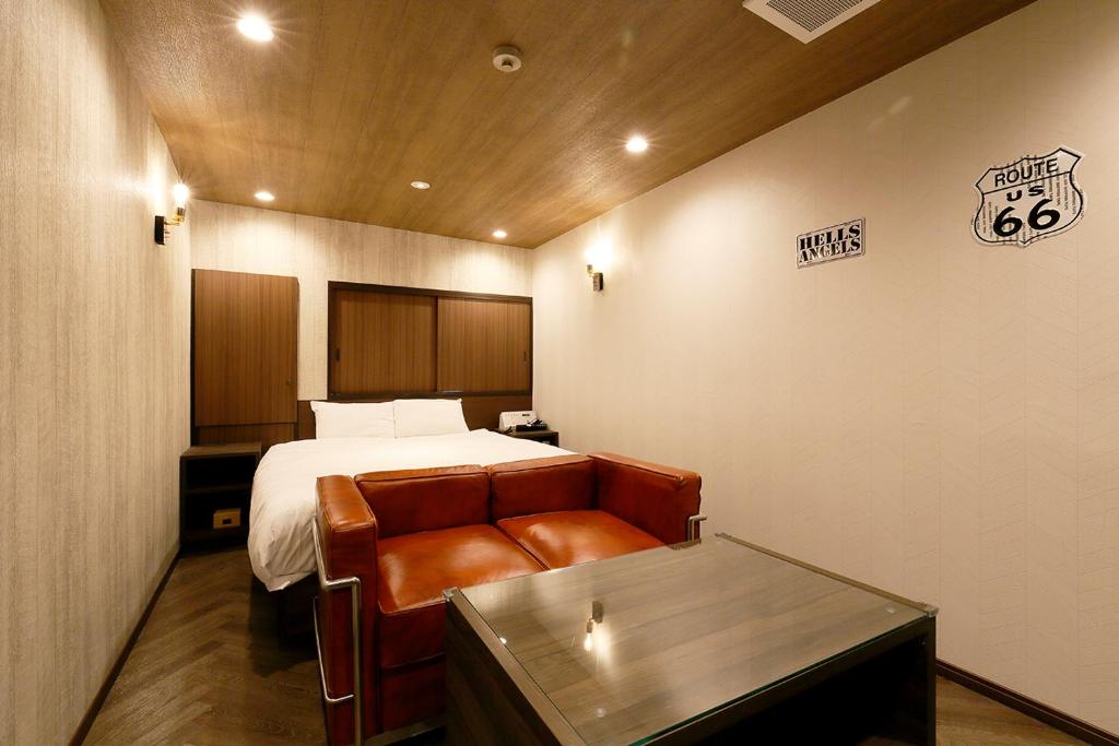 Postel nebo postele na pokoji v ubytování 555MOTEL SHONAN