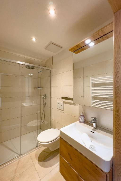 Koupelna v ubytování Sylpaulerhof Aparthotel