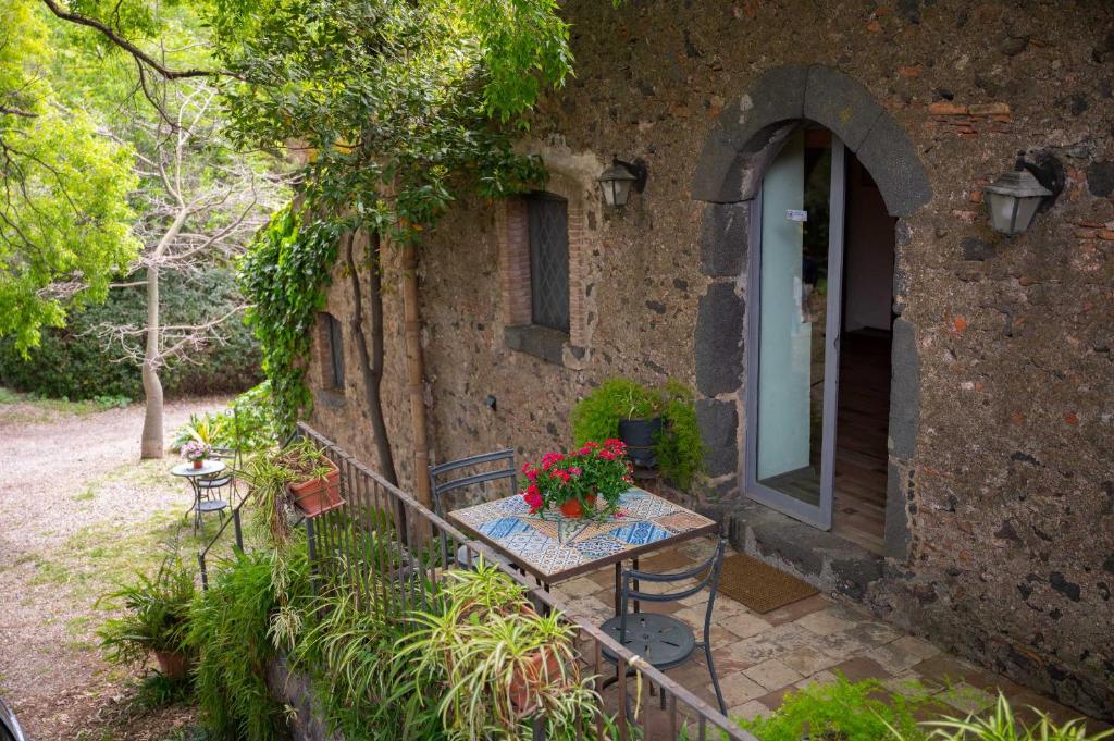 A garden outside Etna Botanic Garden