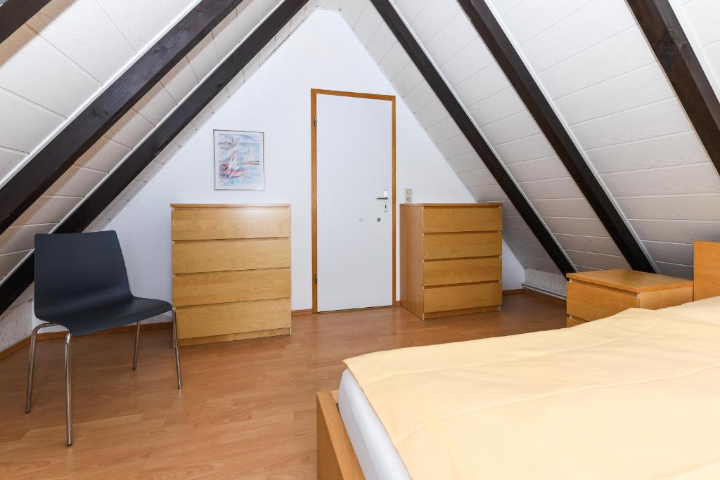 Postel nebo postele na pokoji v ubytování Haus Nordseepferdchen