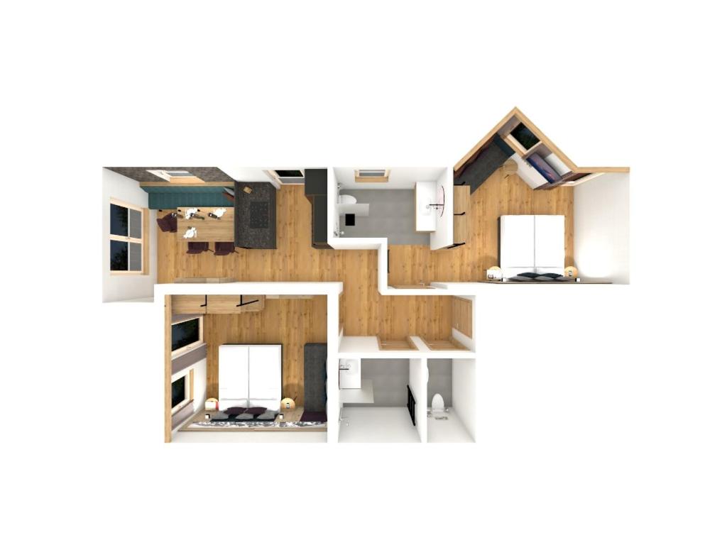 Kuchyň nebo kuchyňský kout v ubytování Schönblick Appartements