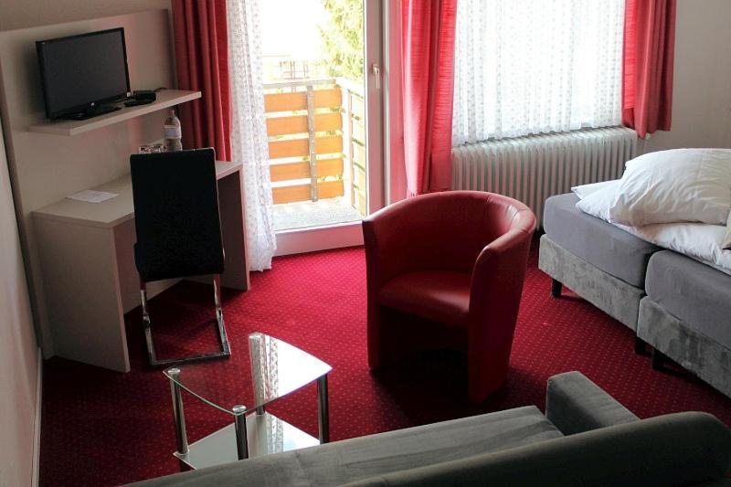 TV a/nebo společenská místnost v ubytování Hotel-Pension Waldhaus
