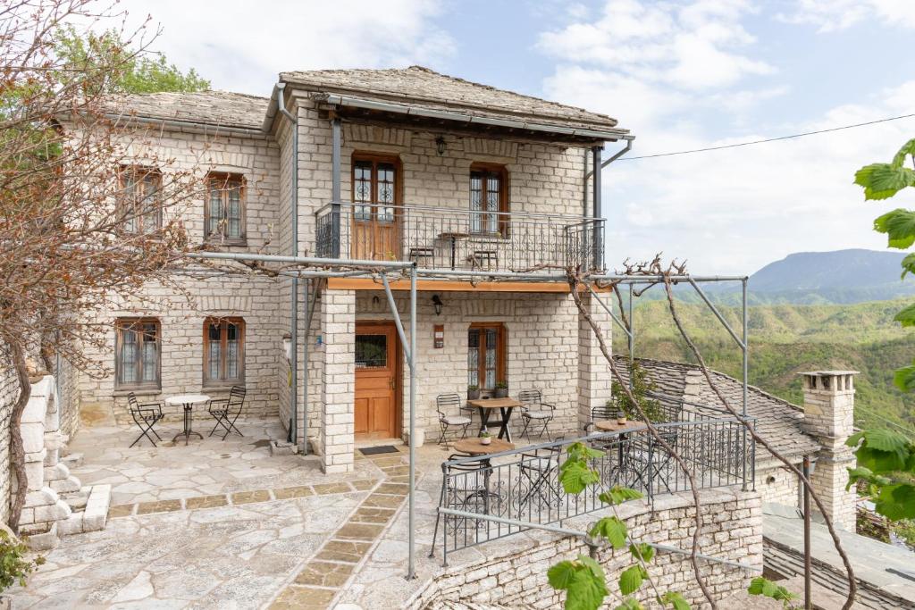 a stone house with a view at Zelinia in Vitsa