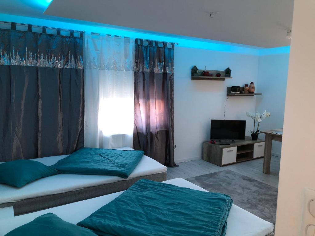 Postel nebo postele na pokoji v ubytování Appartement Willa chez willi