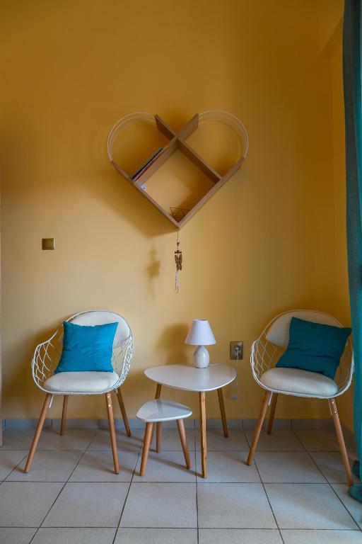 Posezení v ubytování Apartment in Skala Fourkas