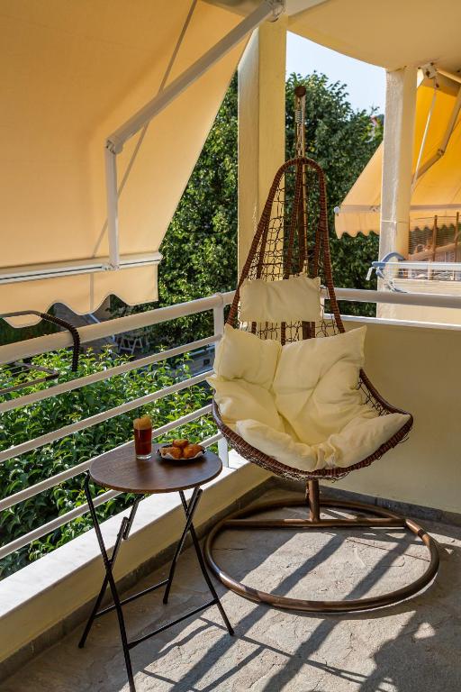 Balkón nebo terasa v ubytování Apartment in Skala Fourkas