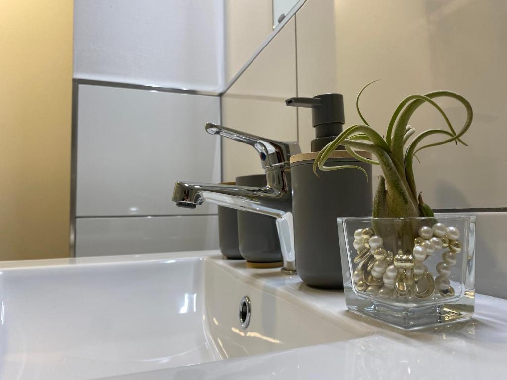 Koupelna v ubytování Apartma Fojana