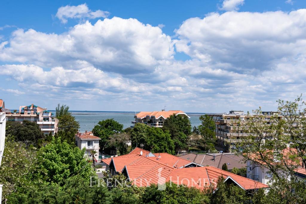 a view of a city with buildings and the ocean at Superbe vue bassin/PARK/WIFI in Arcachon