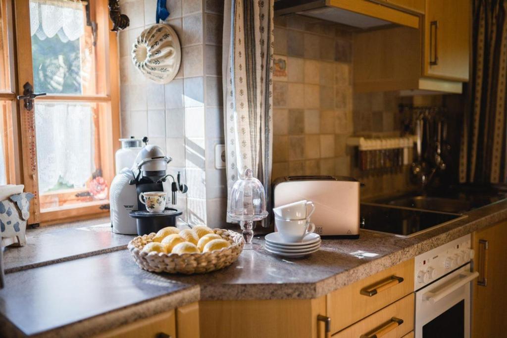 Kuchyň nebo kuchyňský kout v ubytování Almchalet bei Pörtschach