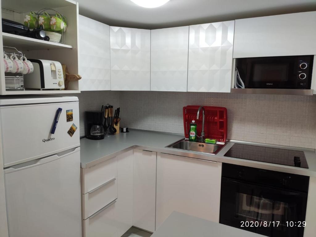Kuchyňa alebo kuchynka v ubytovaní Apartmani Novak - Vir