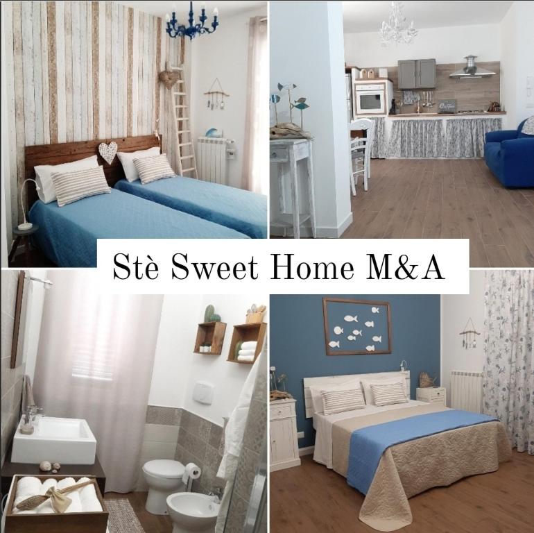 uma colagem de fotografias de um quarto e de uma residência em Stè Sweet home M&A em Scanzano Jonico