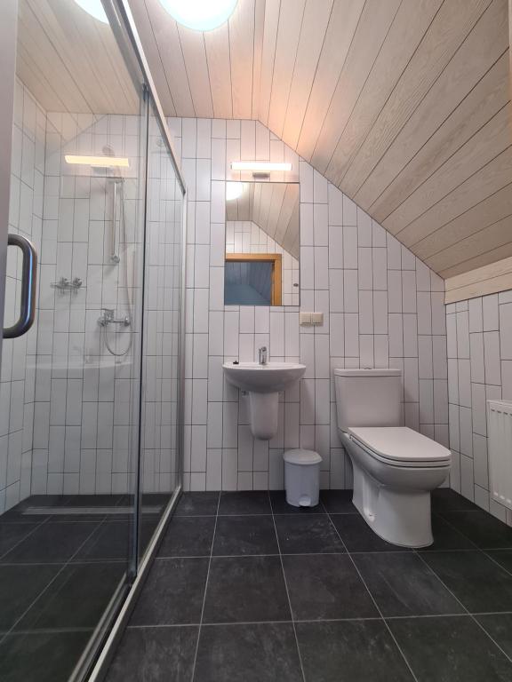 Koupelna v ubytování Viesu nams UPE