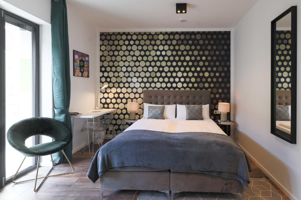 Postel nebo postele na pokoji v ubytování Eco Smart Apartments Premium City