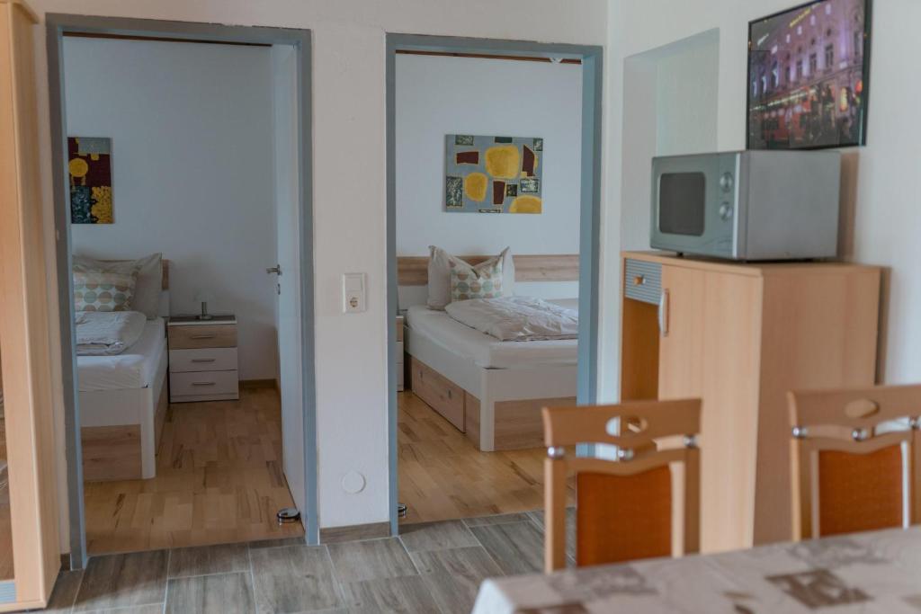 Postel nebo postele na pokoji v ubytování Ferienwohnungen Rijawetz