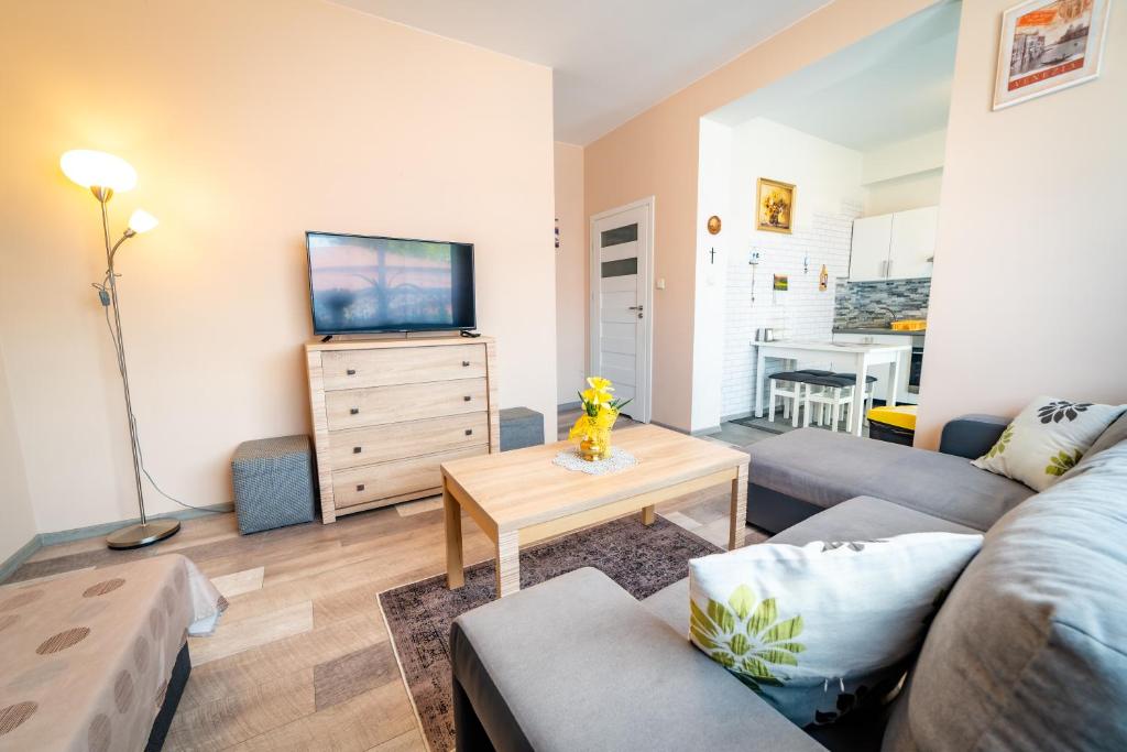 Kuchyňa alebo kuchynka v ubytovaní Alicja Apartament