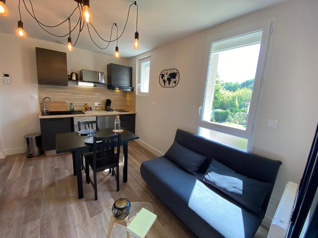 a living room with a couch and a table at Au 3 rue Manhès in Albi